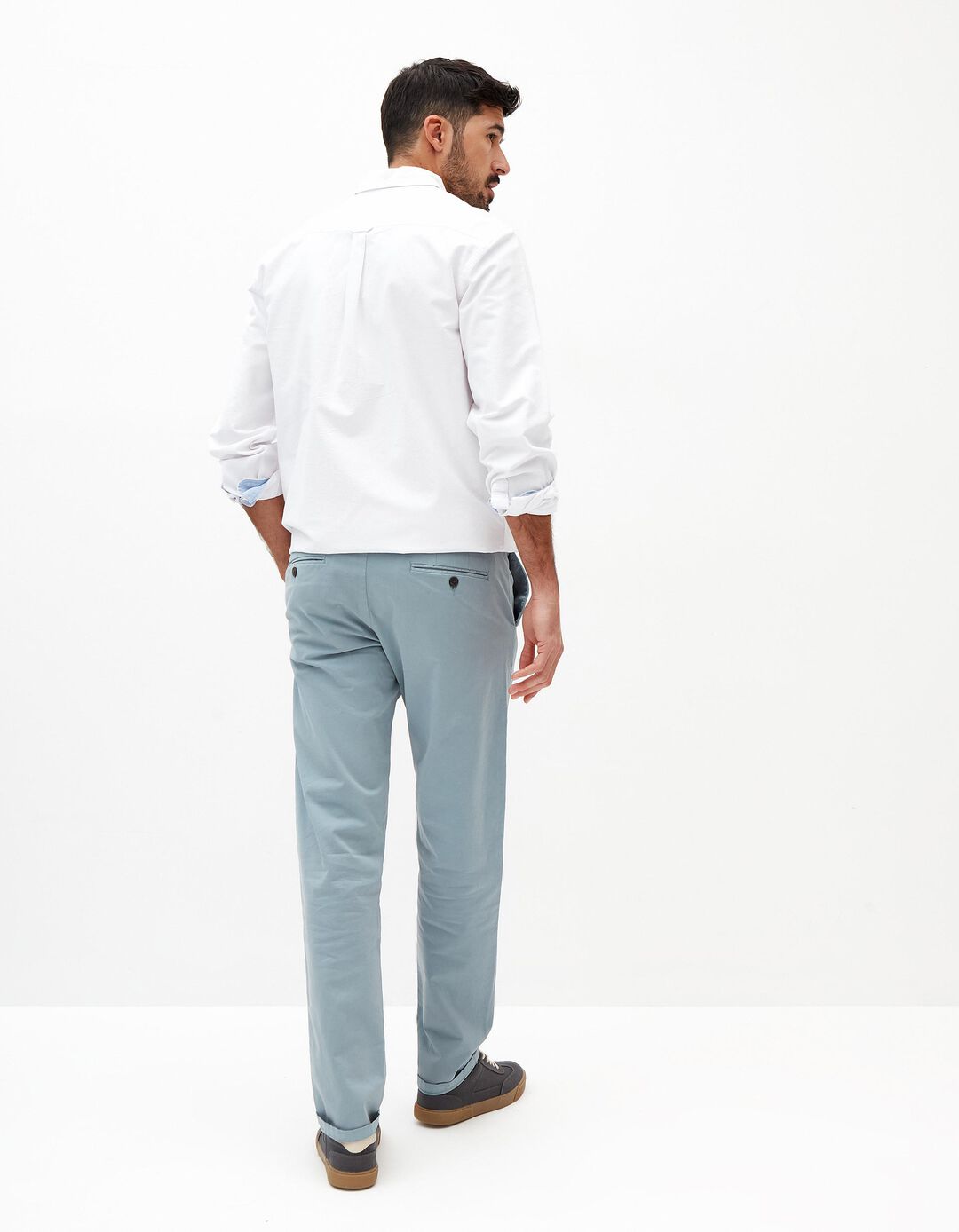 Calças 'Slim fit', Homem, Cinzento