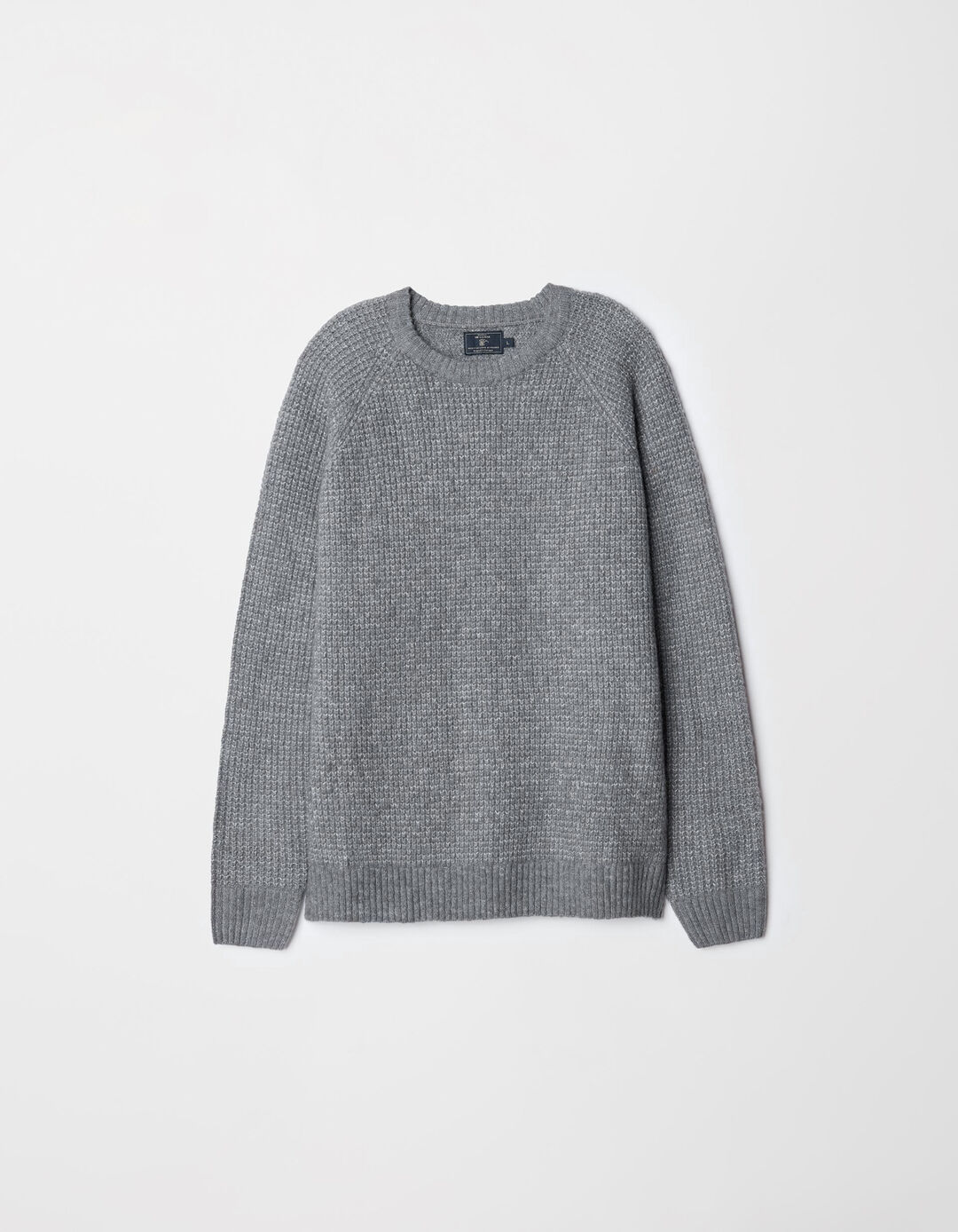 Camisola Malha Waffle Mesclada, Homem, Cinzento