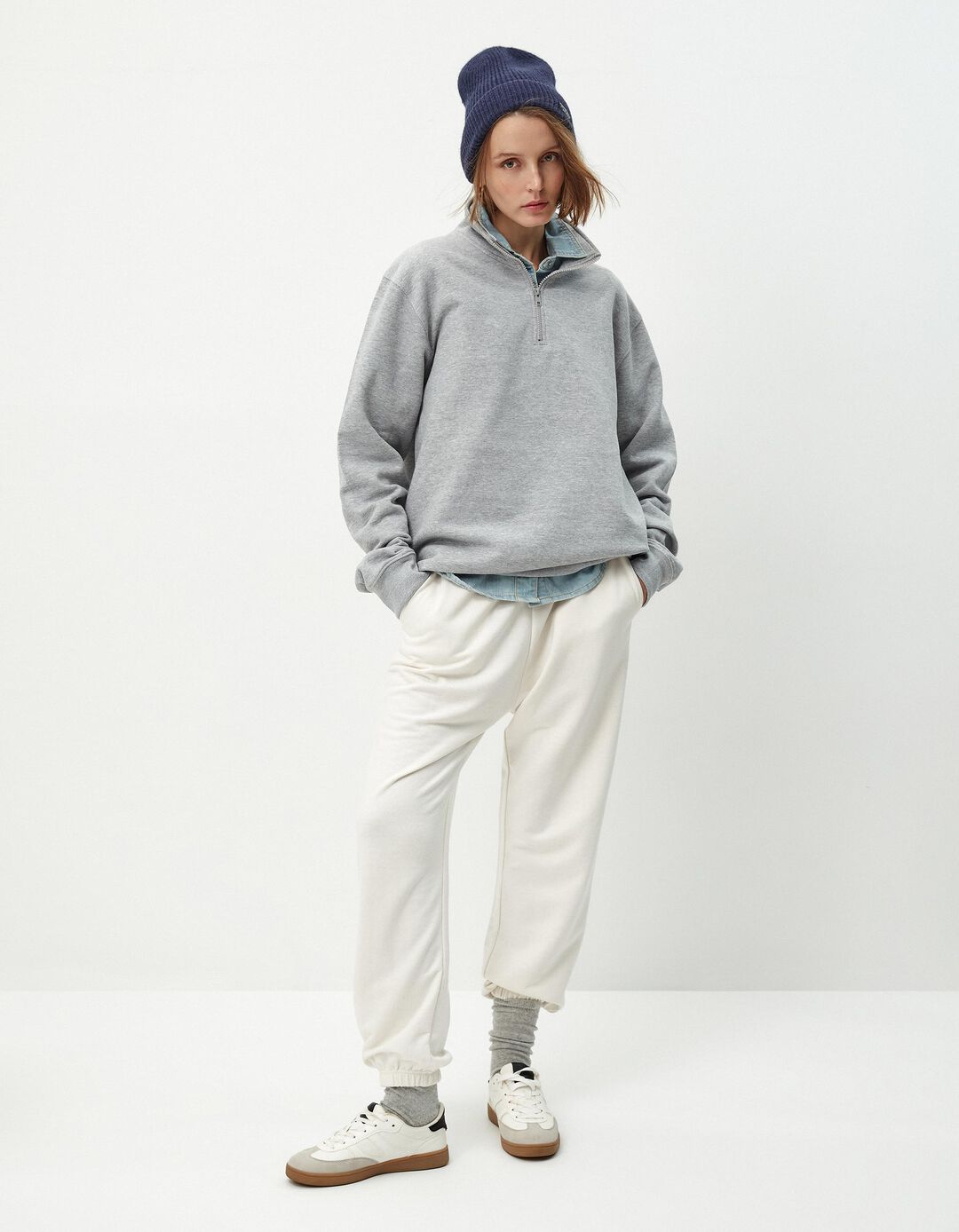 Joggers de Felpa, Mulher, Bege Claro