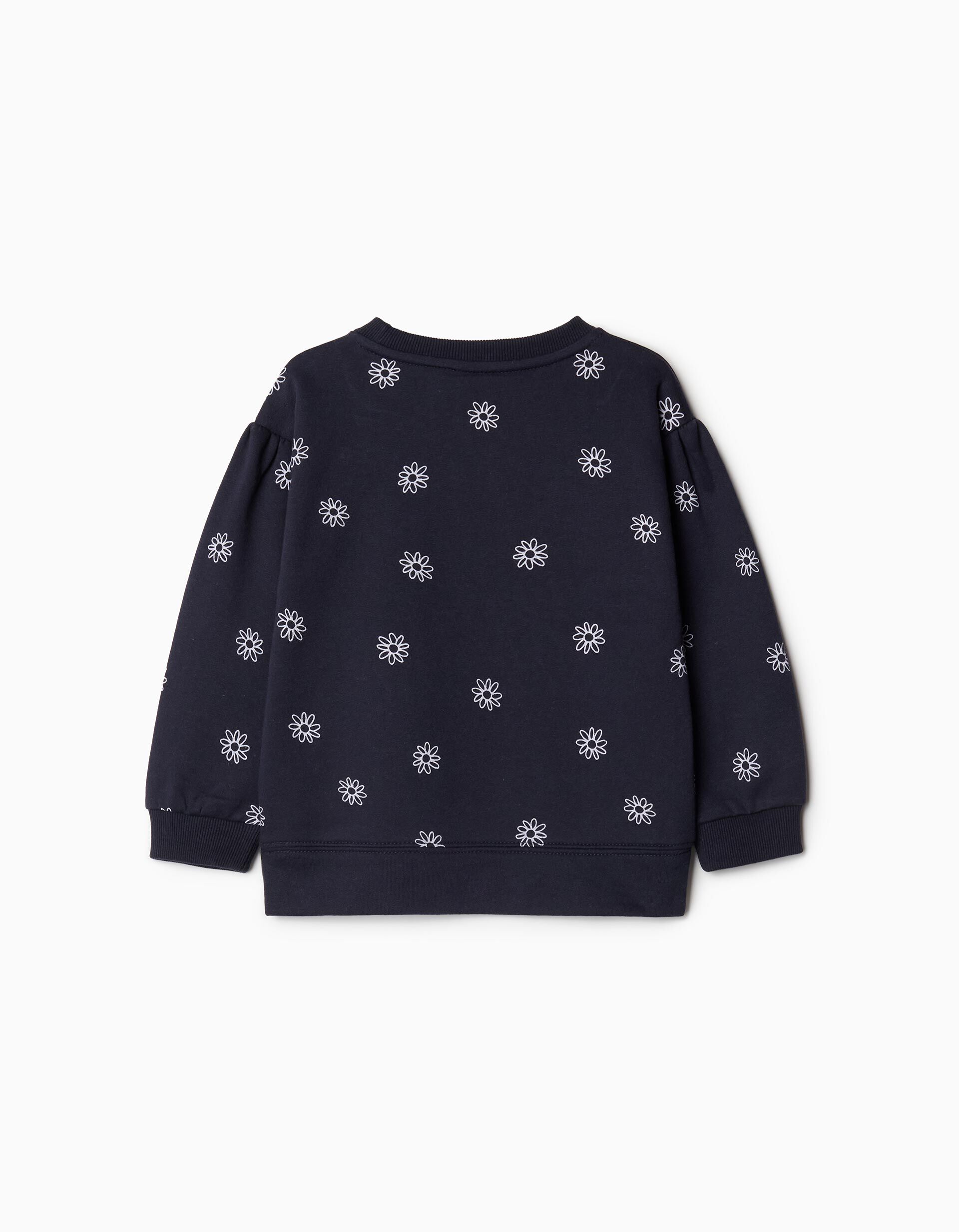 Comprar Online Sweatshirt de Felpa Estampada, Menina, Azul Escuro