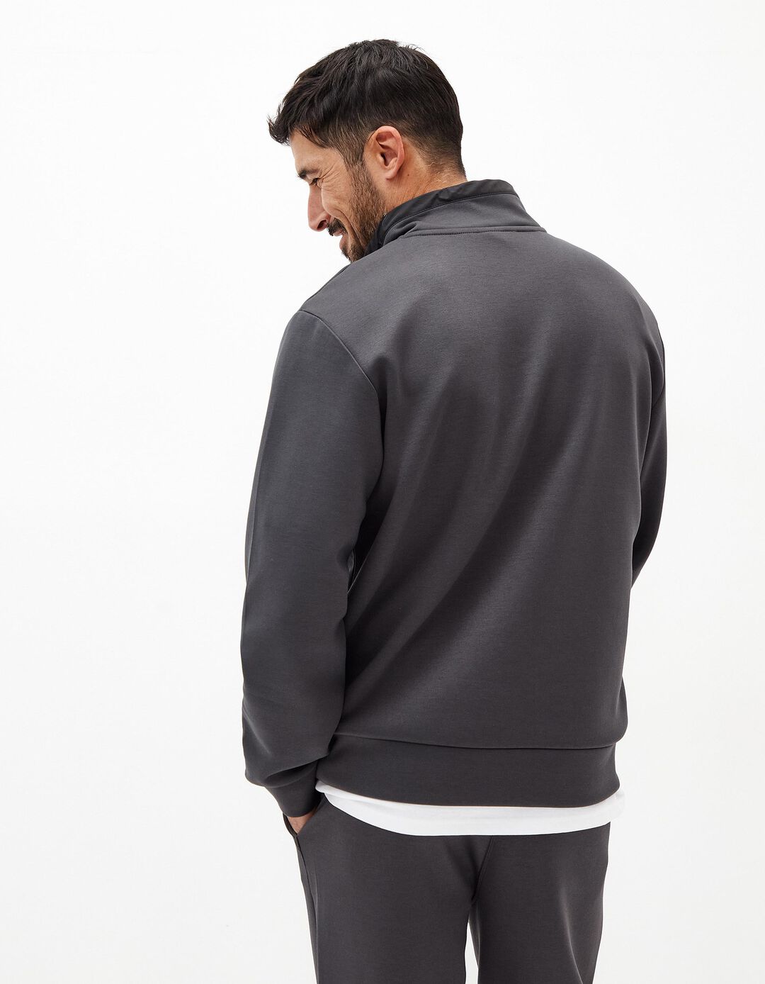 Sweatshirt Fecho de Correr, Homem, Cinzento Escuro