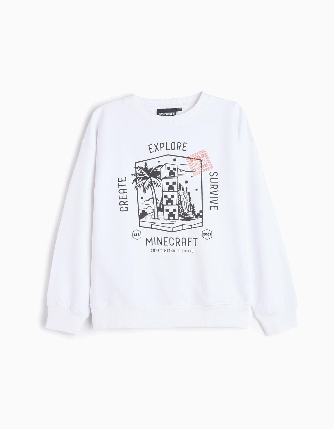 Sweatshirt 'Minecraft', Menino, Branco