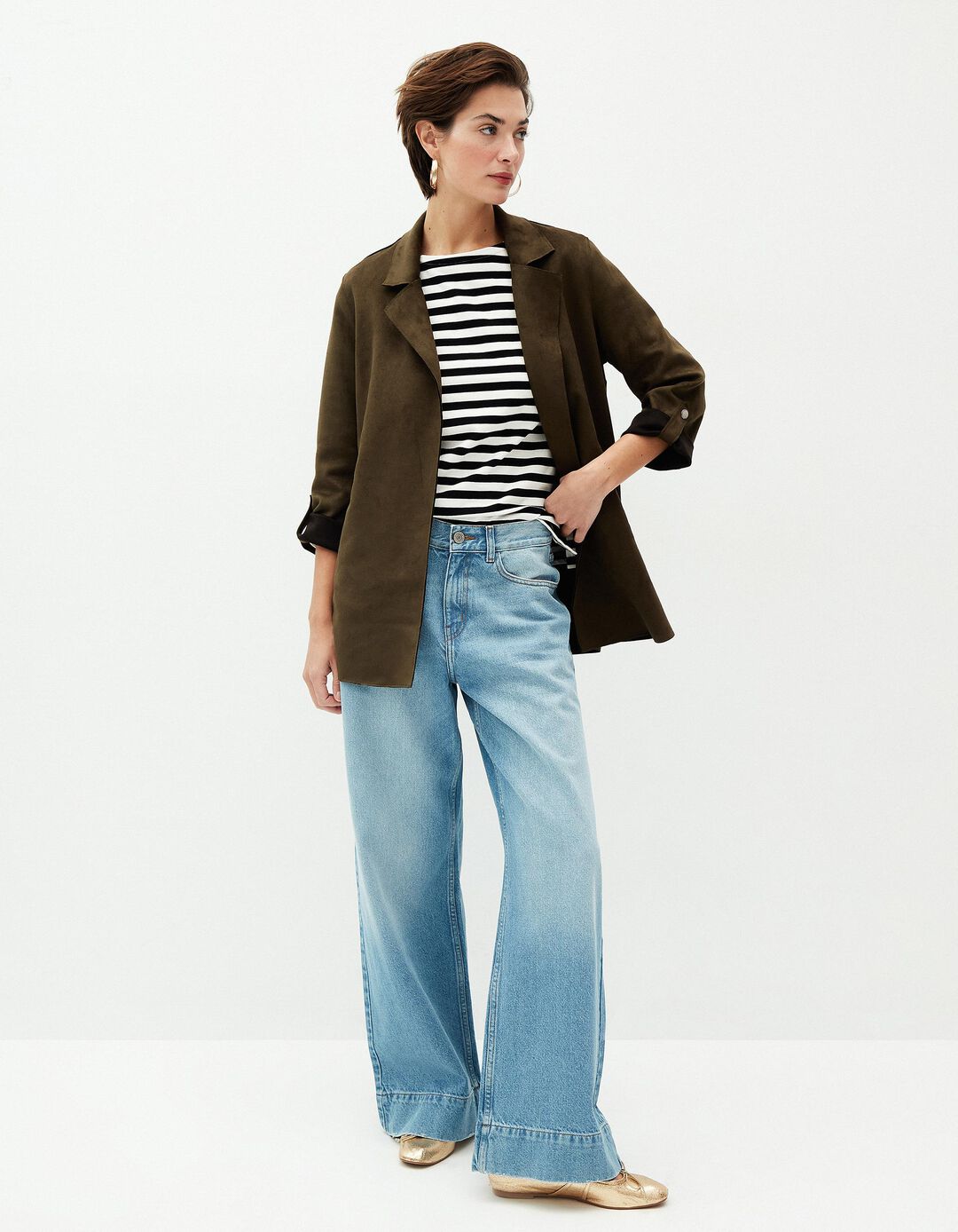 Blazer Efeito Camur&ccedil;a, Mulher, Verde