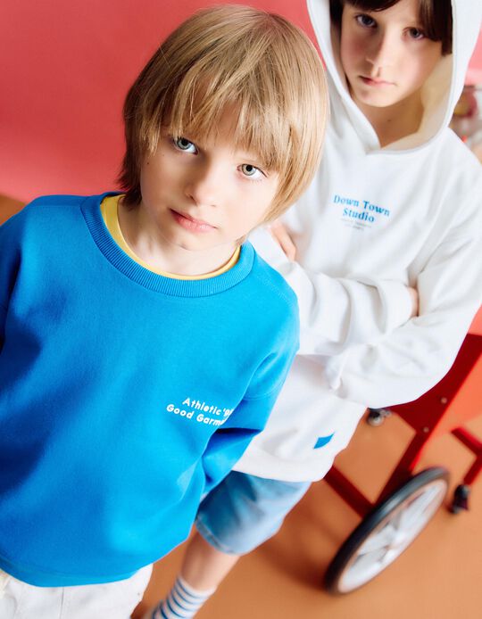 Comprar Online Sweatshirt de Felpa Estampado, Menino, Azul