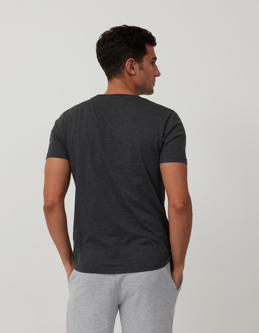 T-shirt Básica, Cinza Escuro