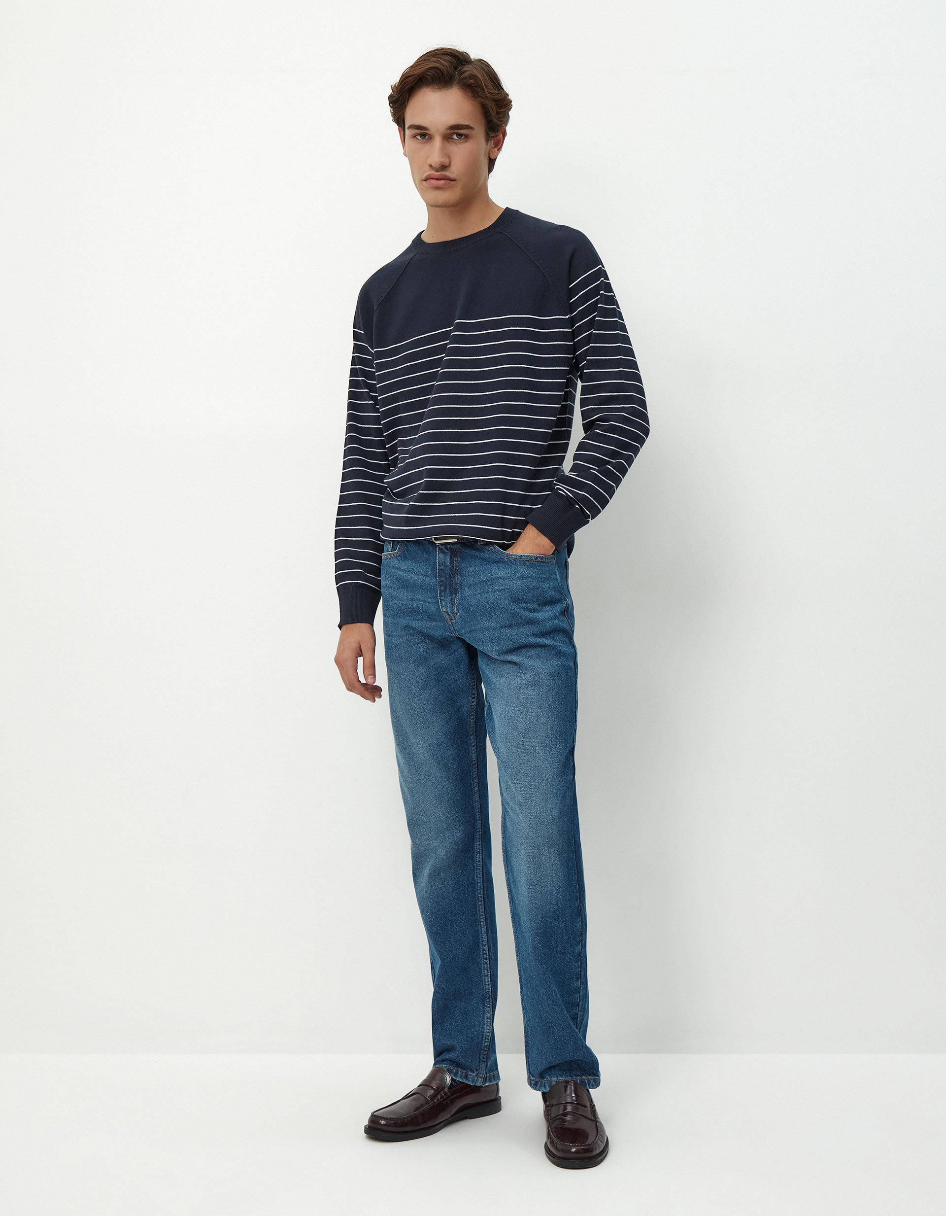 Calças de Ganga Slim Fit, Homem, Azul