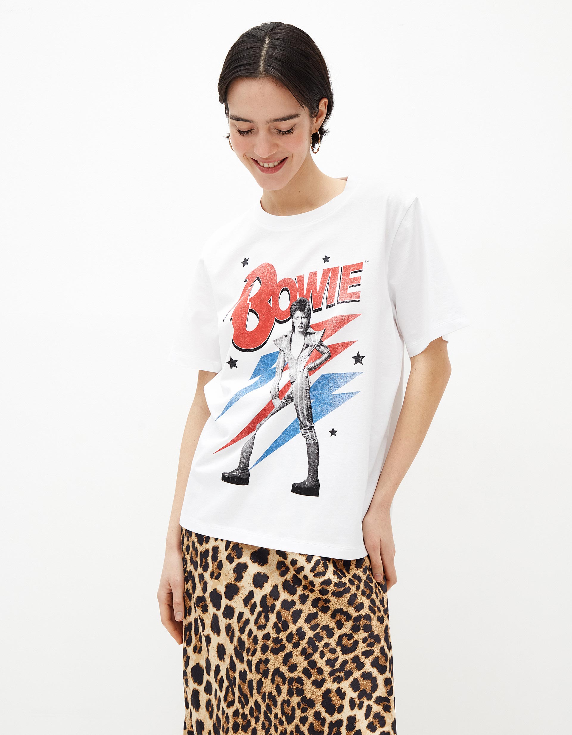 T-shirt 'Bowie', Mulher, Bege Claro