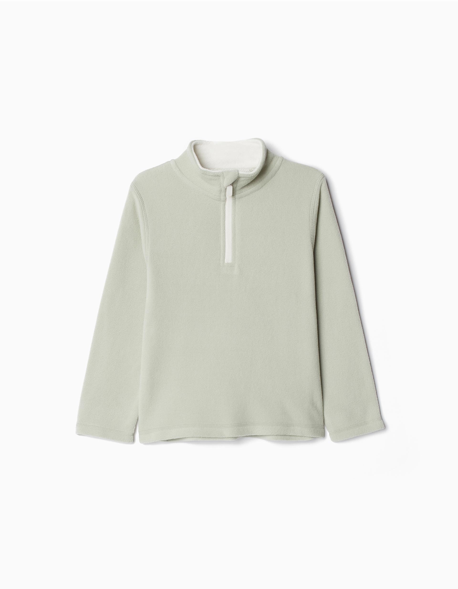 Sweatshirt Polar Fecho de Correr, Menina, Verde Claro
