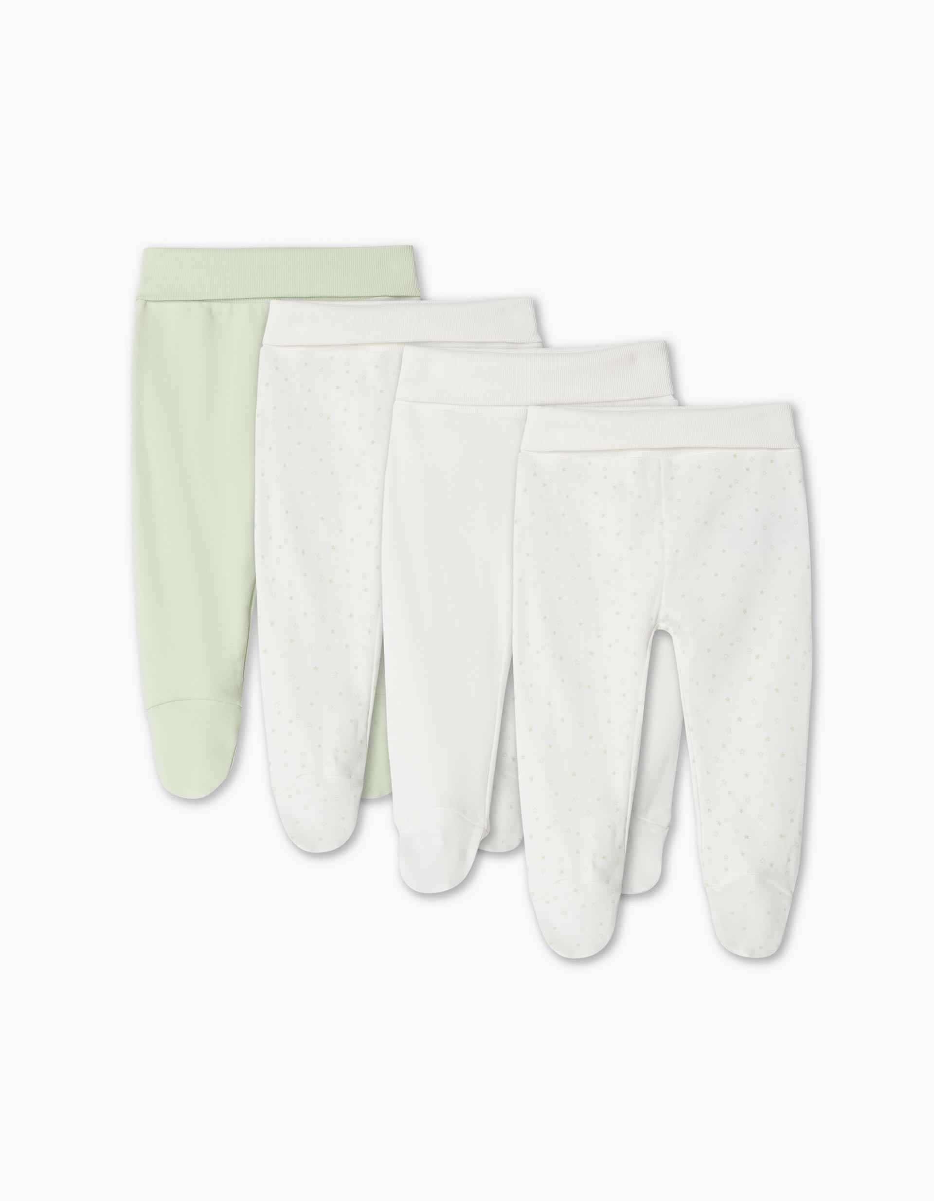 Pack 4 Pares de Calças com Pés, Menina, Multicor