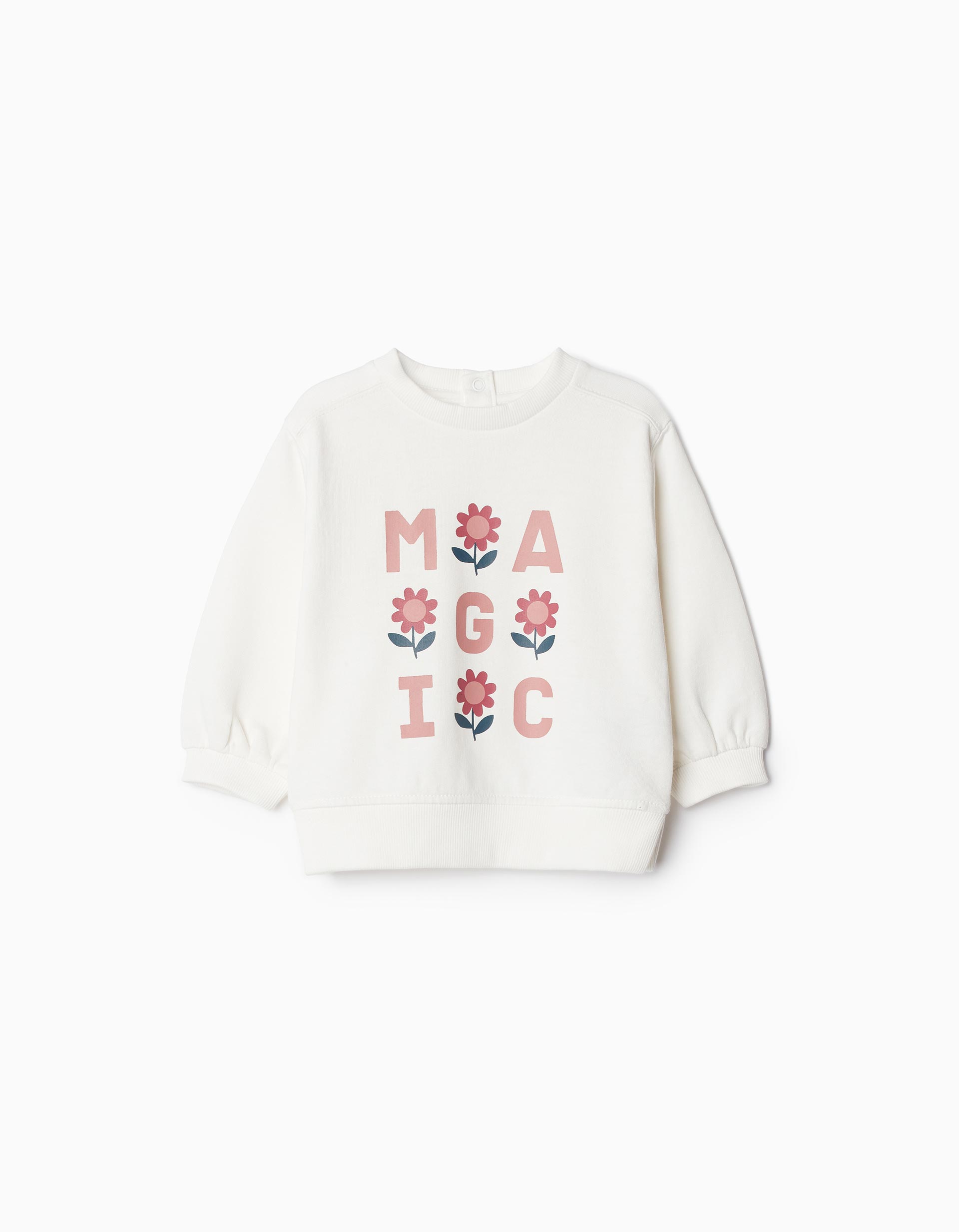 Sweatshirt de Felpa, Menina, Branco