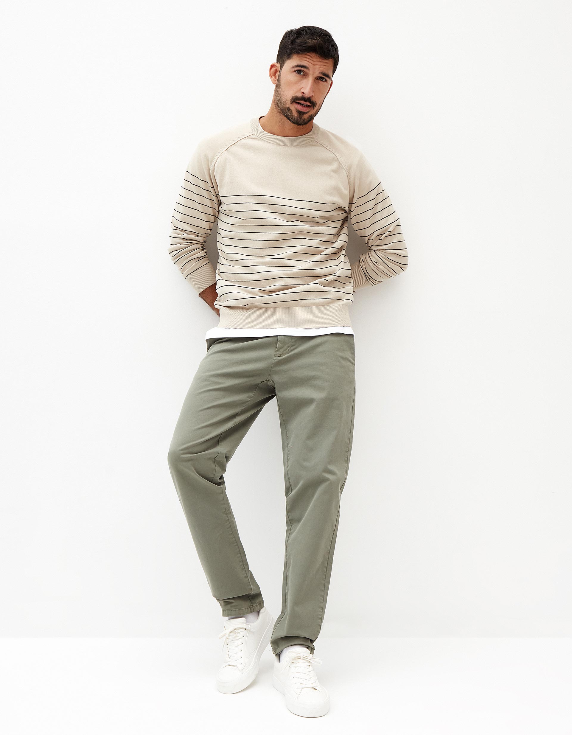 Calças 'Slim fit', Homem, Verde Claro 