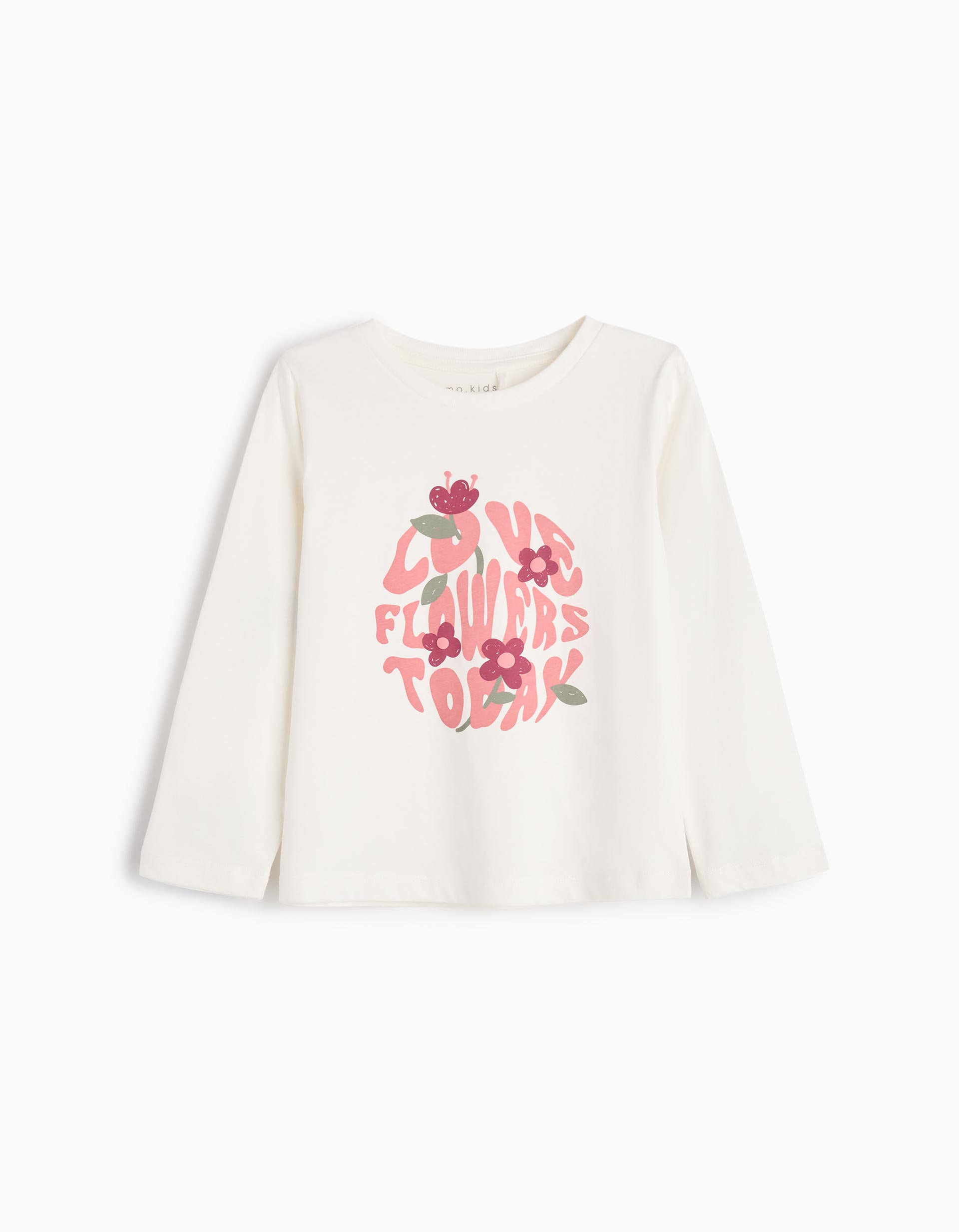 T-shirt Manga Estampado, Menina, Branco