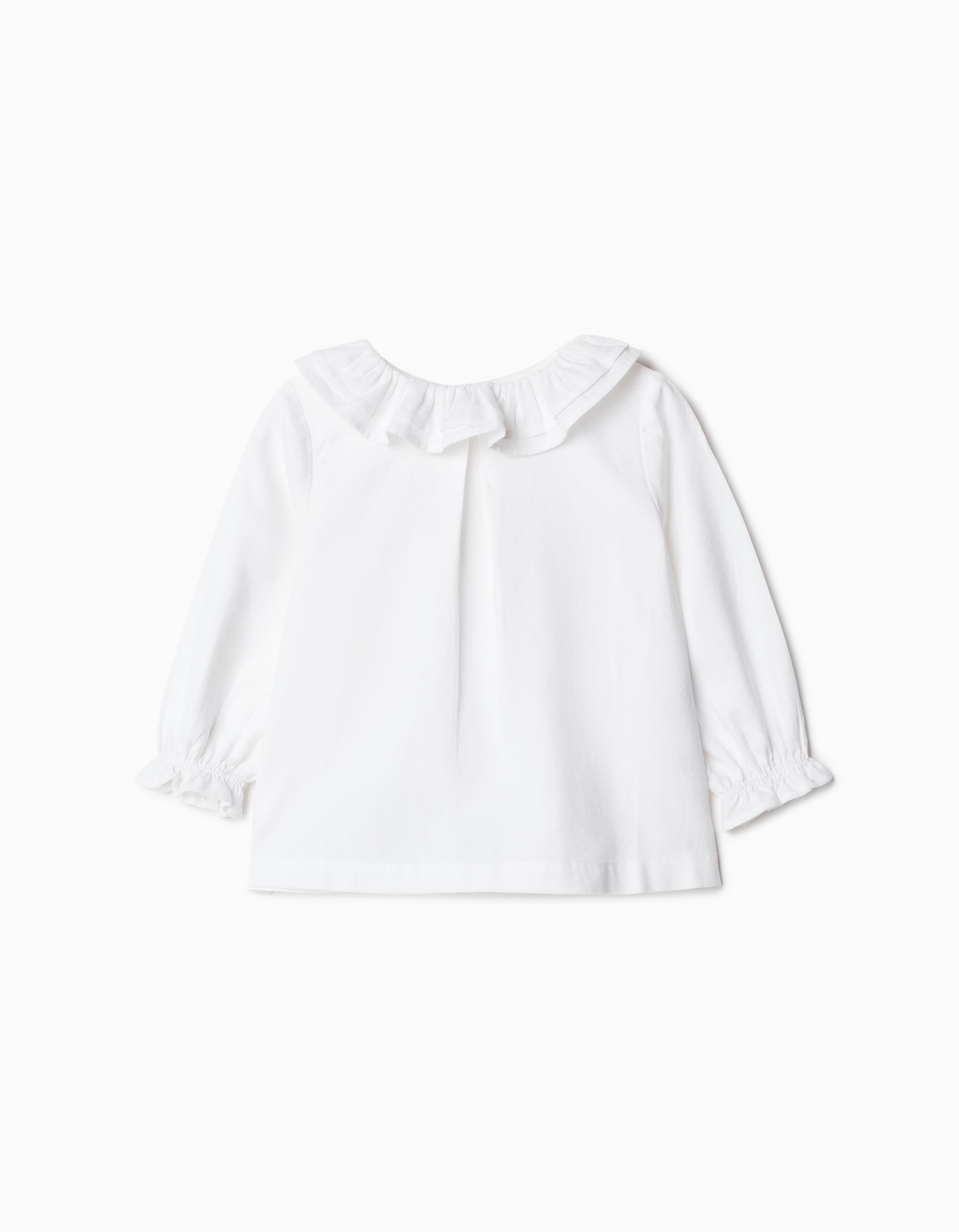Blusa Sarja Folho, Menina, Branco