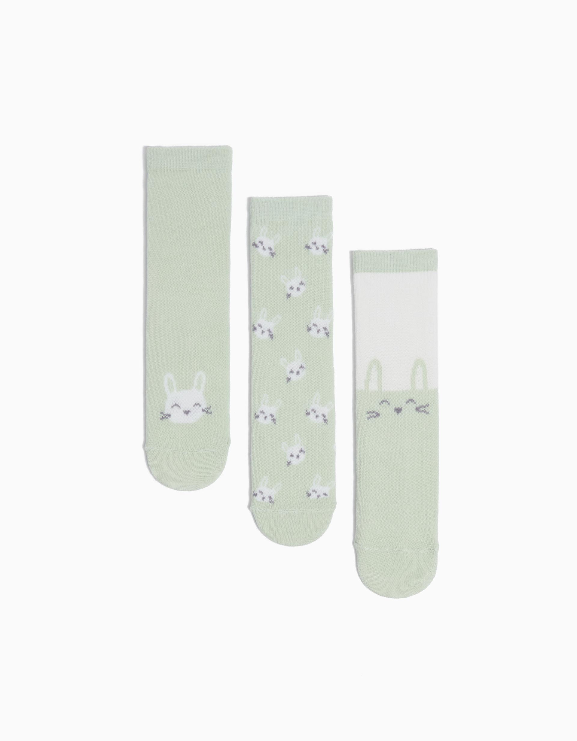 Pack 3 Pares de Meias Antiderrapantes, Bebé, Multicor