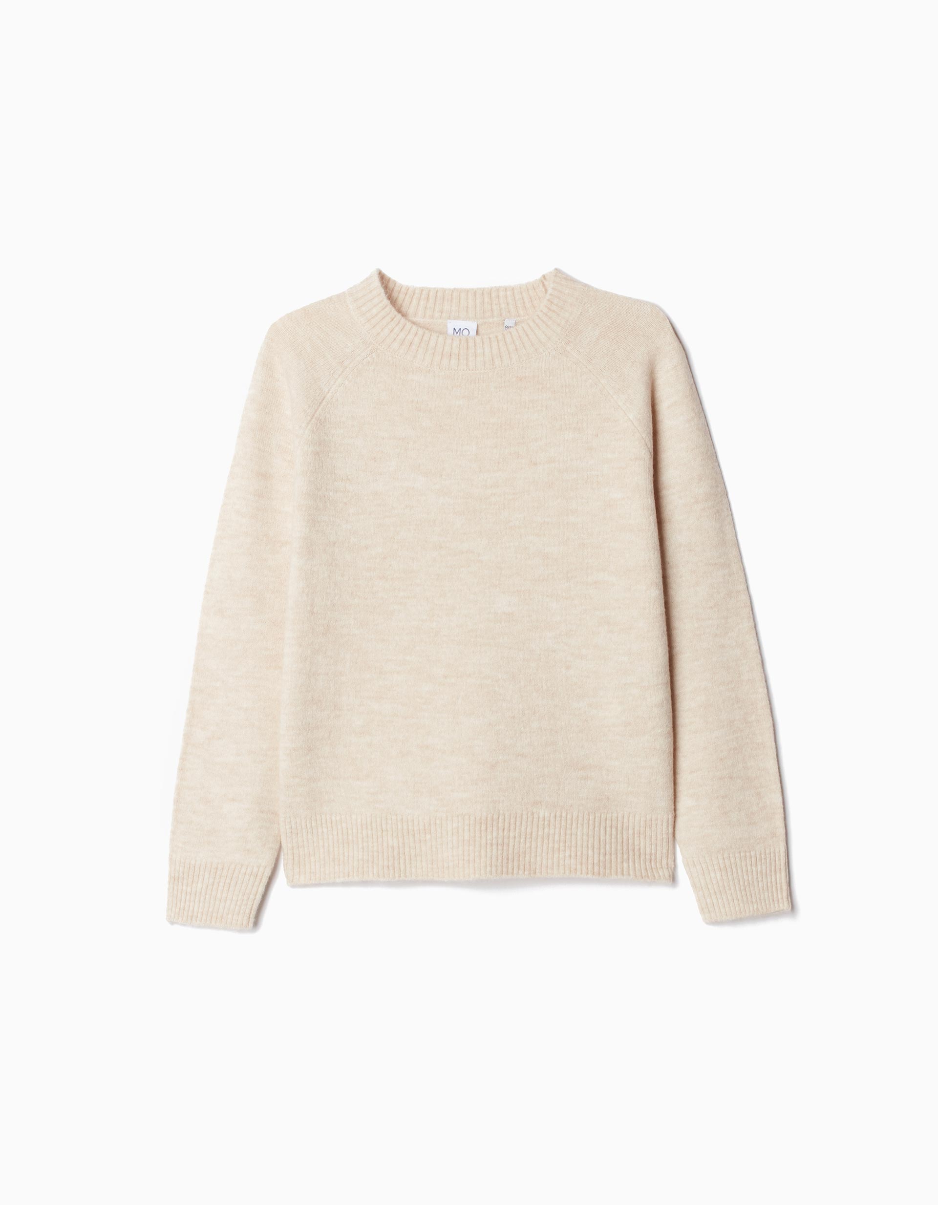 Camisola de Malha, Menina, Bege Claro