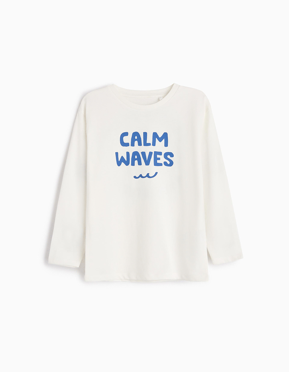 T-shirt Manga Comprida Estampado, Menino, Branco
