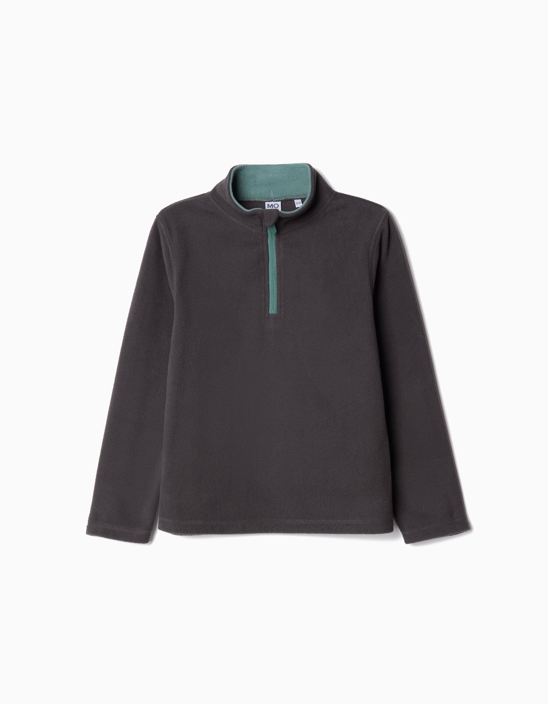 Sweatshirt Polar Fecho de Correr, Menino, Cinzento Escuro