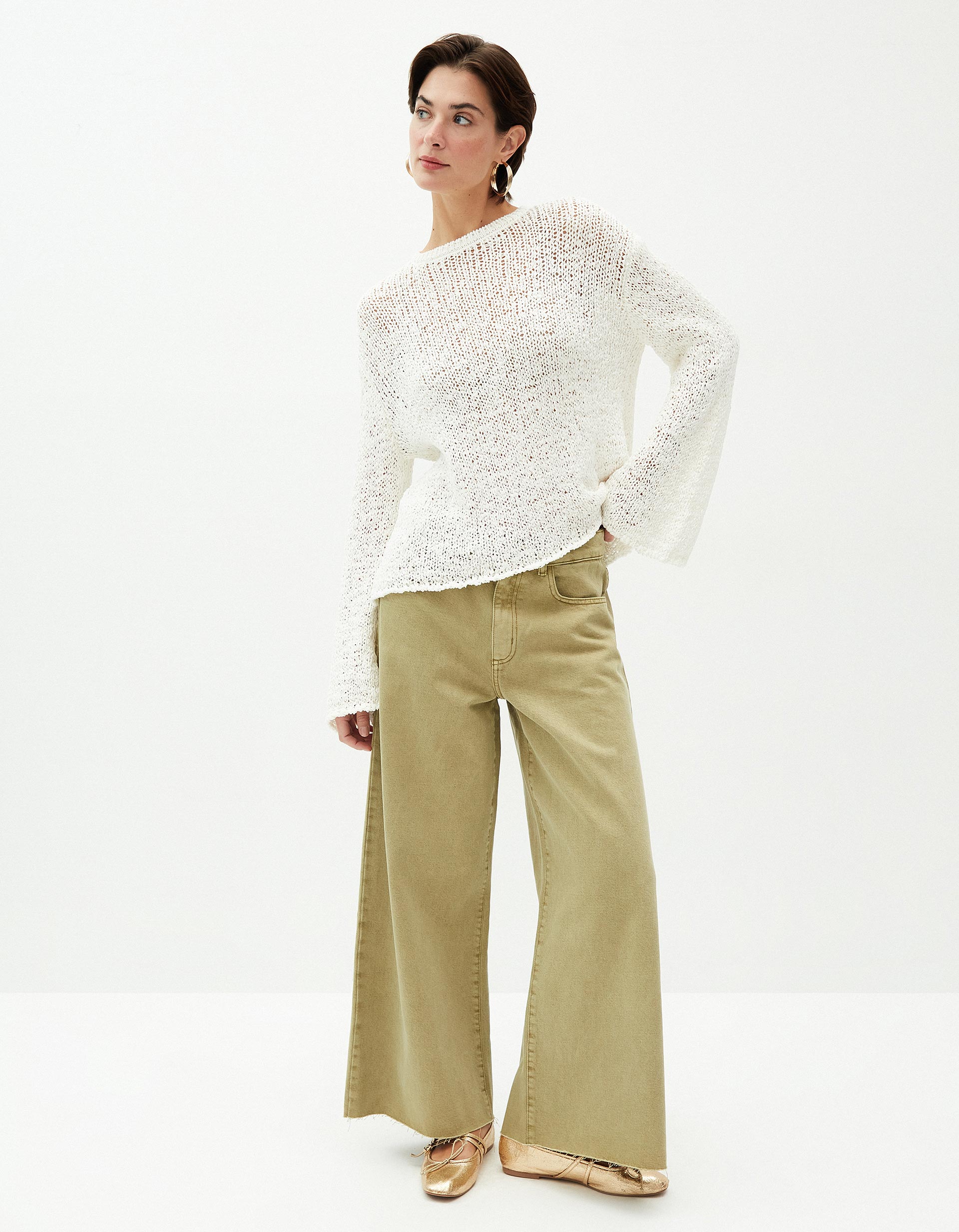 Calças Culotte, Mulher, Verde 
