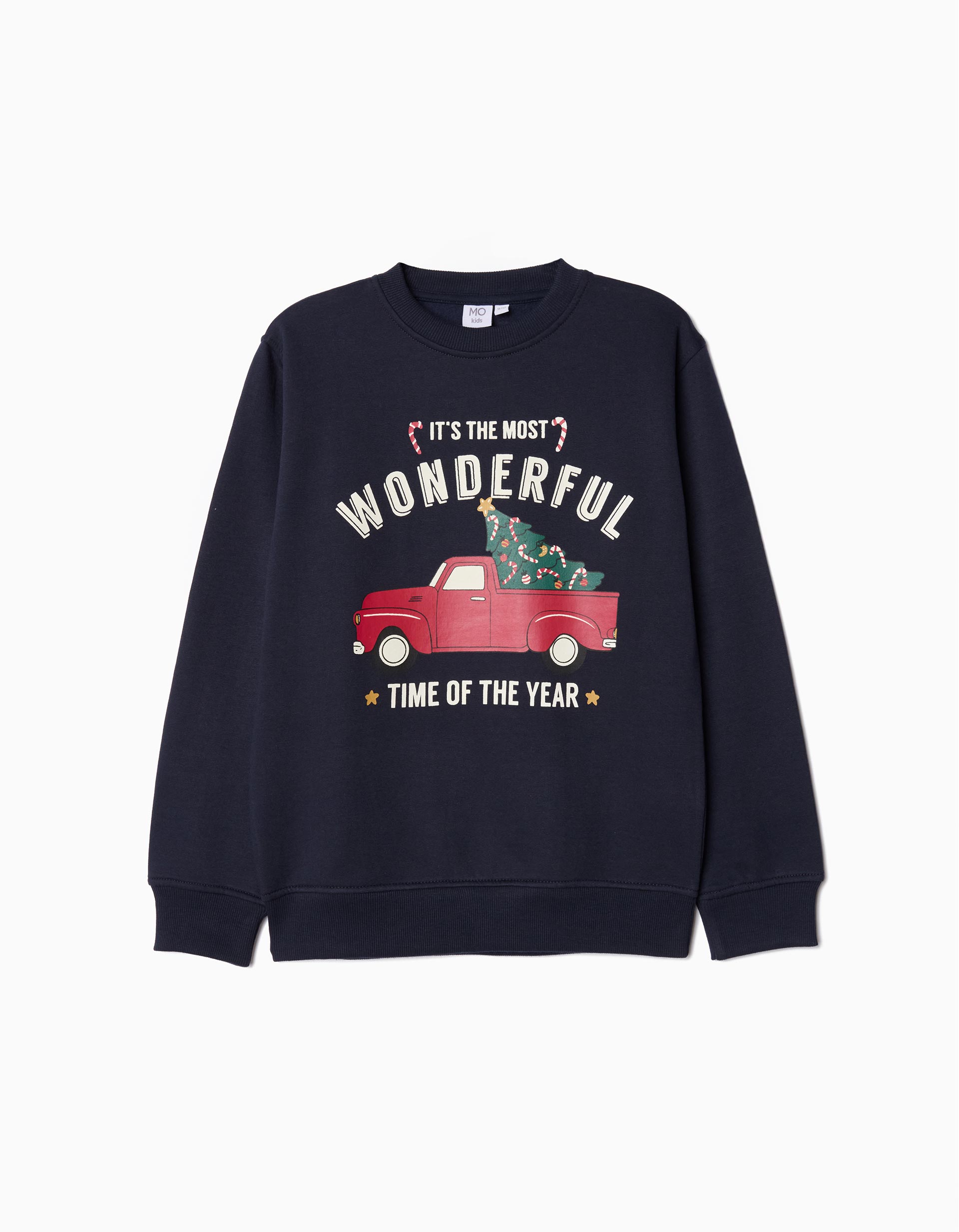 Sweatshirt de Felpa Natal, Menino, Azul Escuro