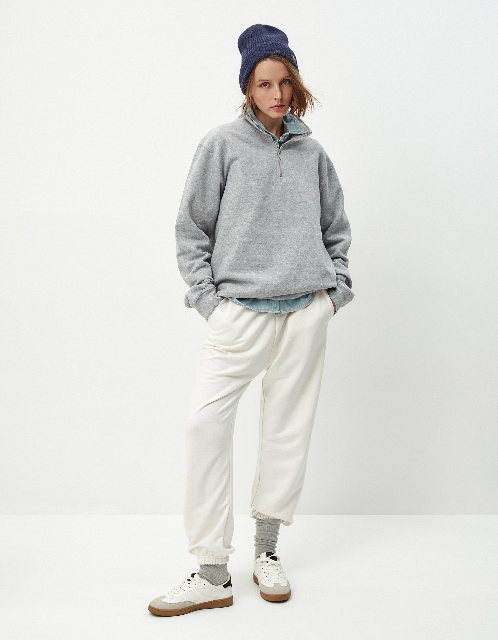 Joggers de Felpa, Mulher, Bege Claro